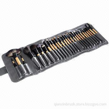 Professional 28-piece Makeup Brushes with Black Wooden Handle